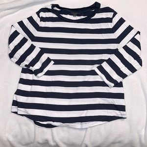 COS navy/white stripe 3/4 sleeve t-shirt